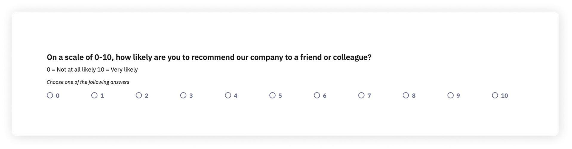 NPS question fruity23 s