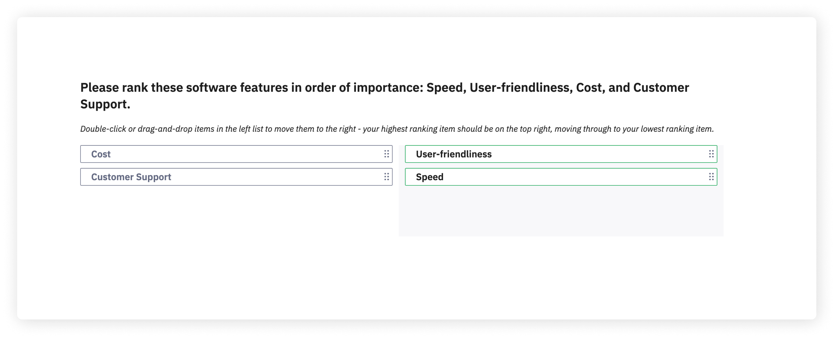 Ranking order question