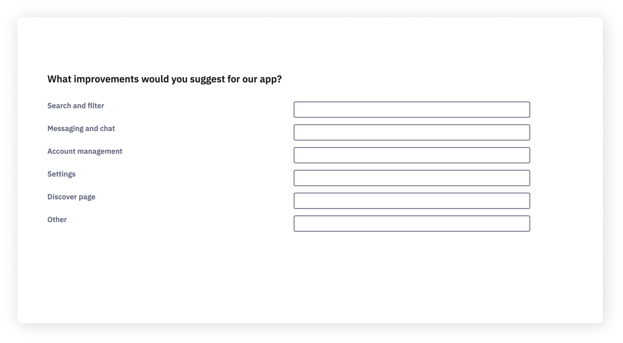 UX survey example question