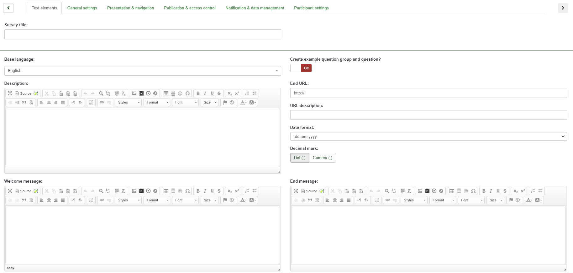 Quick start guide - LimeSurvey 3.0+ - LimeSurvey Manual